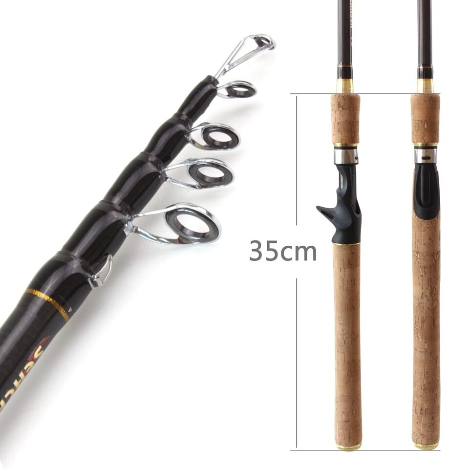 1.8m2.1m2.4mSpinning Fishing Rod M power Hard Telescopic Carbon Fiber new