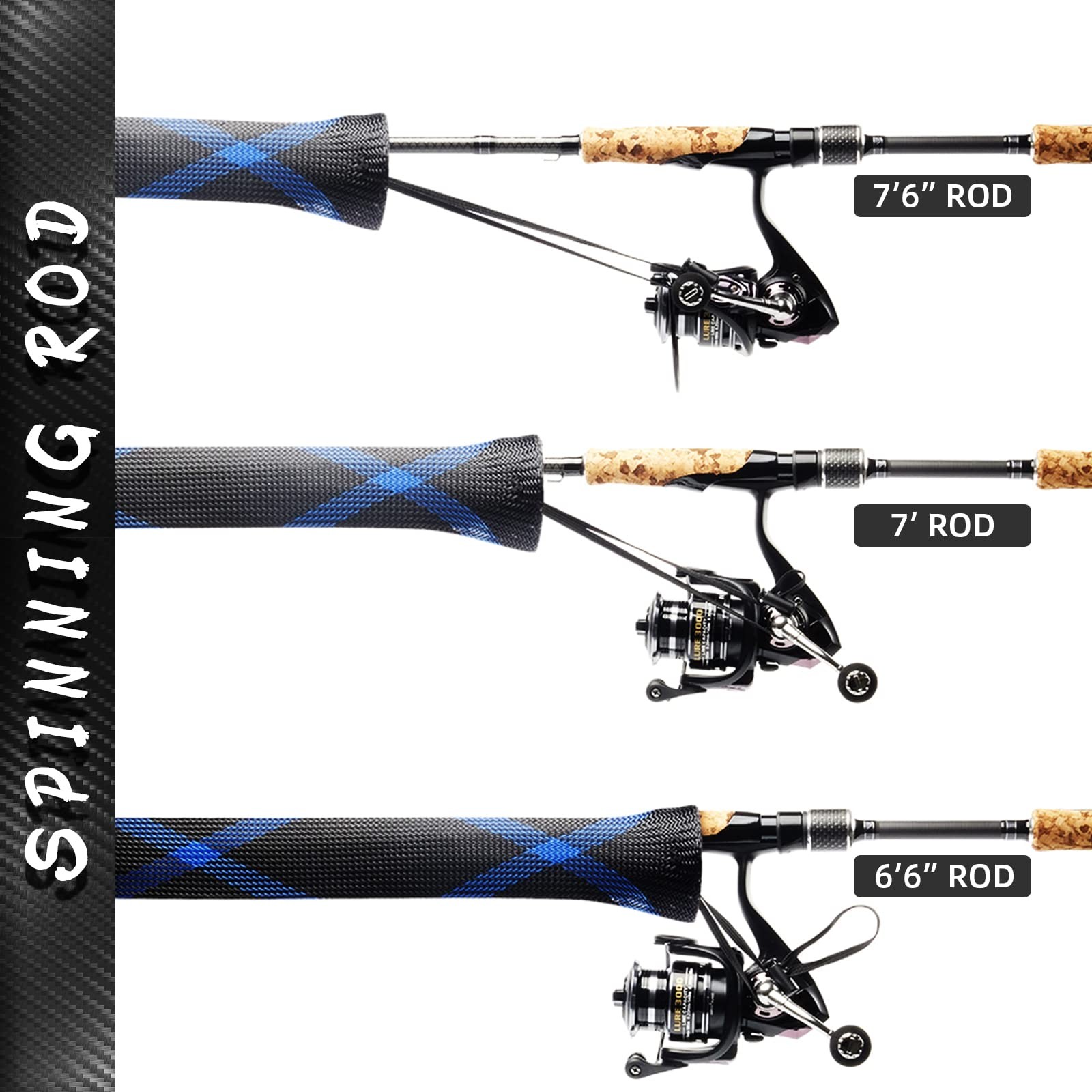 SF Fit Spinning Rod 6-1/2 FT to 7-1/2 FT, 6pcs-fit Rod-six Colors