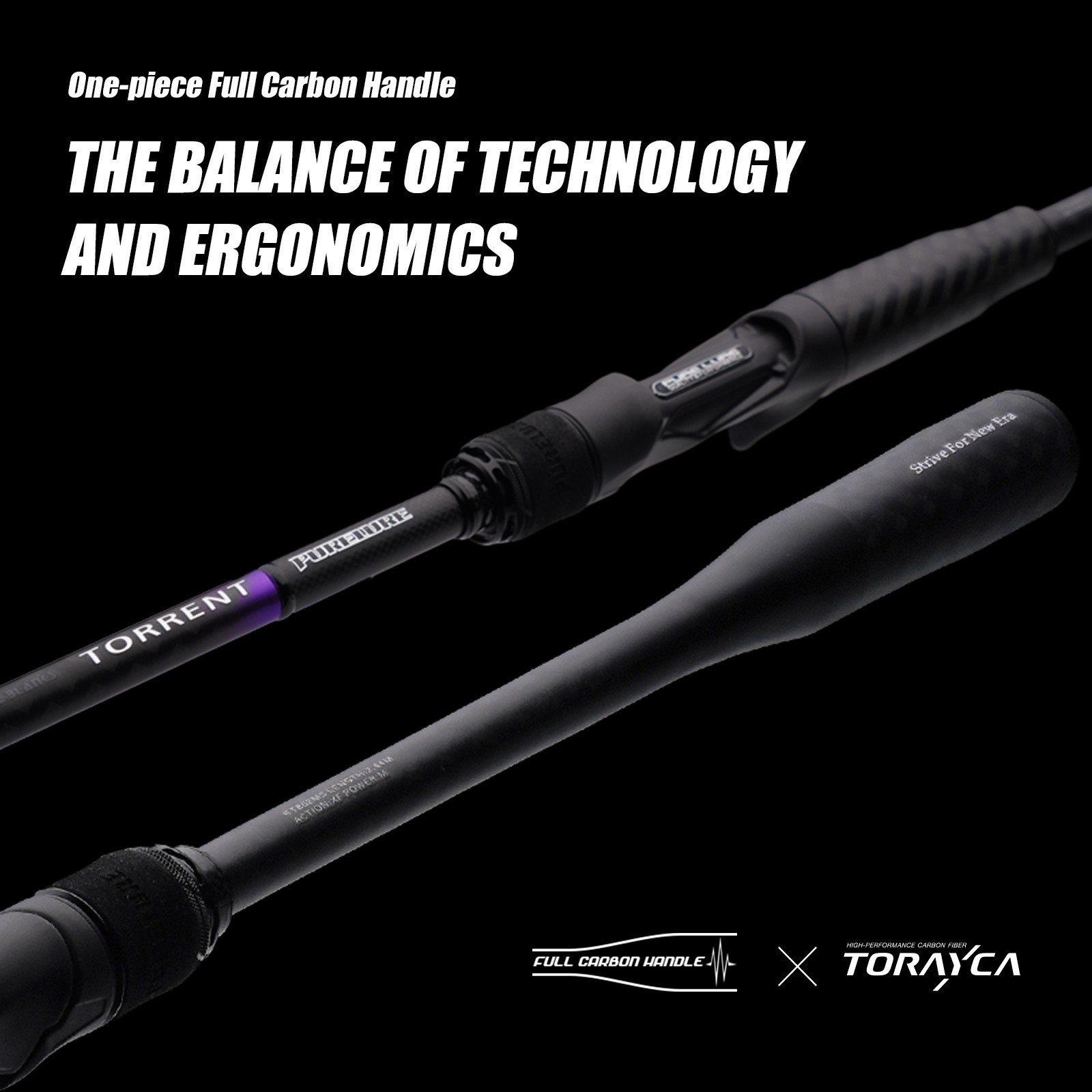 PURELURE New TORRENT Long Cast Fishing Rod Cast/Spin 2-Piece 7’6″-9’6″