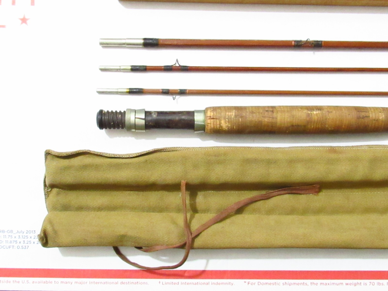 1930S USA HEDDON PETE’S FAVORITE 8′ 1/2 FT BAMBOO FLY ROD ALL ORIGINAL