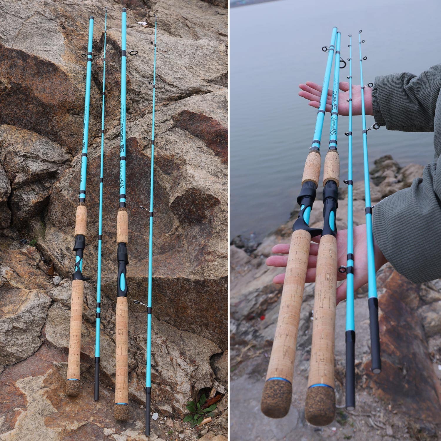 Sougayilang SK Inshore Saltwater Fishing Rod Spinning Casting AAA Cork IM7 Toray
