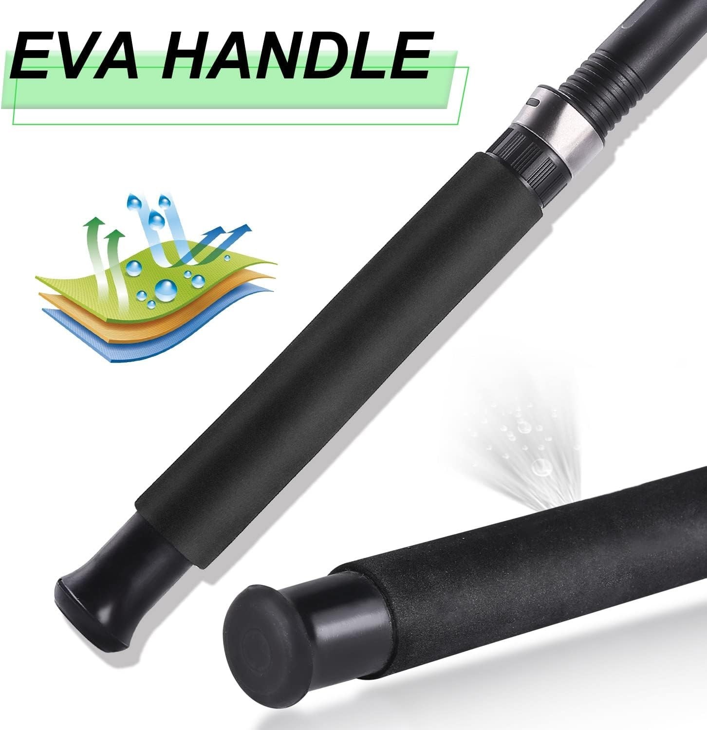 Fishing Rod, 2-Piece Composite Graphite & Glass Blanks Saltwater Trolling Rod Of