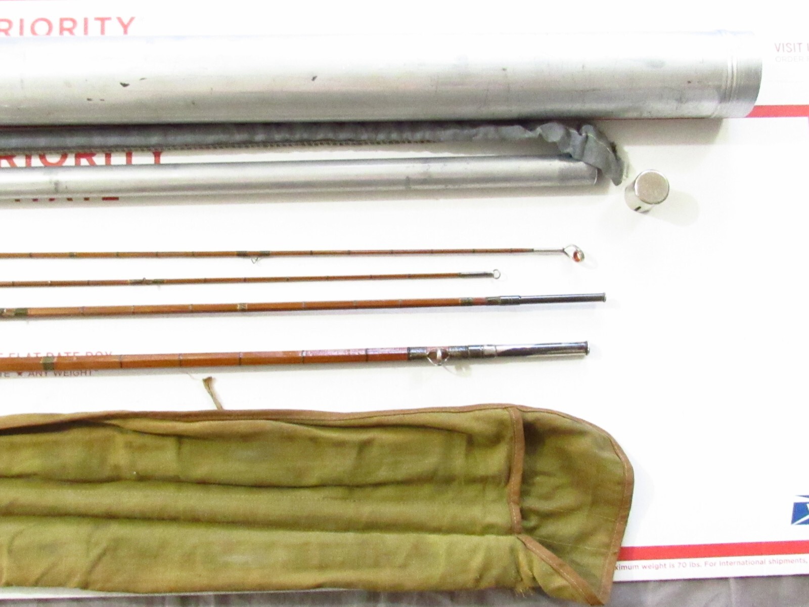 1930S USA ABBEY & IMBRIE CHUBB MONTAGUE 8′ 1/2 FT BAMBOO FLY ROD FOR RESTORE