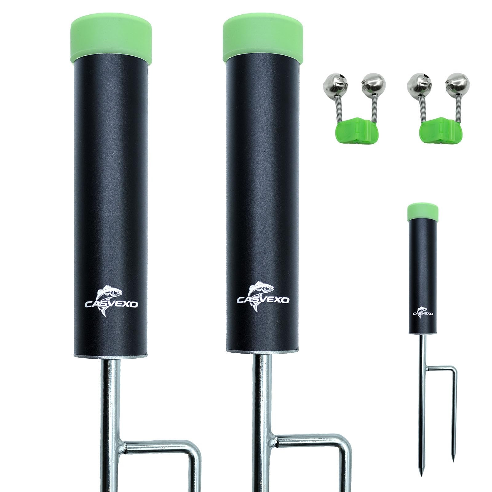 Casvexo Fishing Pole Holder 2 Pack Aluminum Fishing Rod Holder For Ground Rod