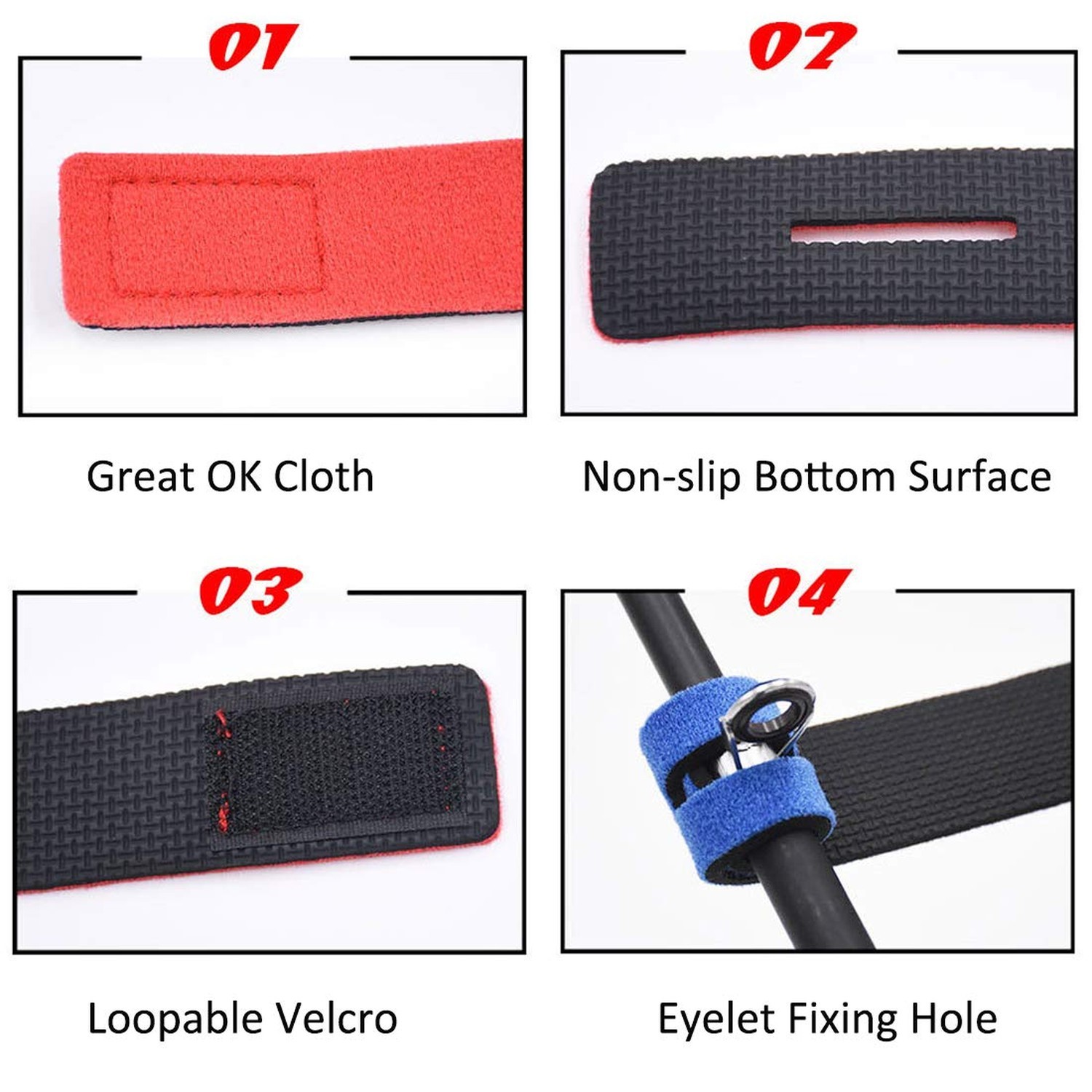 20pcs Fishing Lure Wraps Fishing Rod Belts 5Large 4.3″ W x 7.9″ L + 5Medium 3…