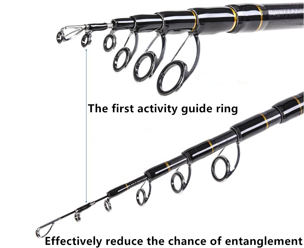 Carbon Telescopic Rock Fishing Rod 1.8m 2.1m 2.4m 2.7m Carbon Fiber Spinning Rod