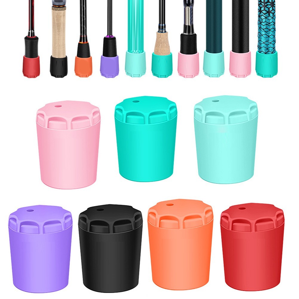 4pcs Set Fishing Rod Tail End Cap Protector Silicone Anti Rust and Wear
