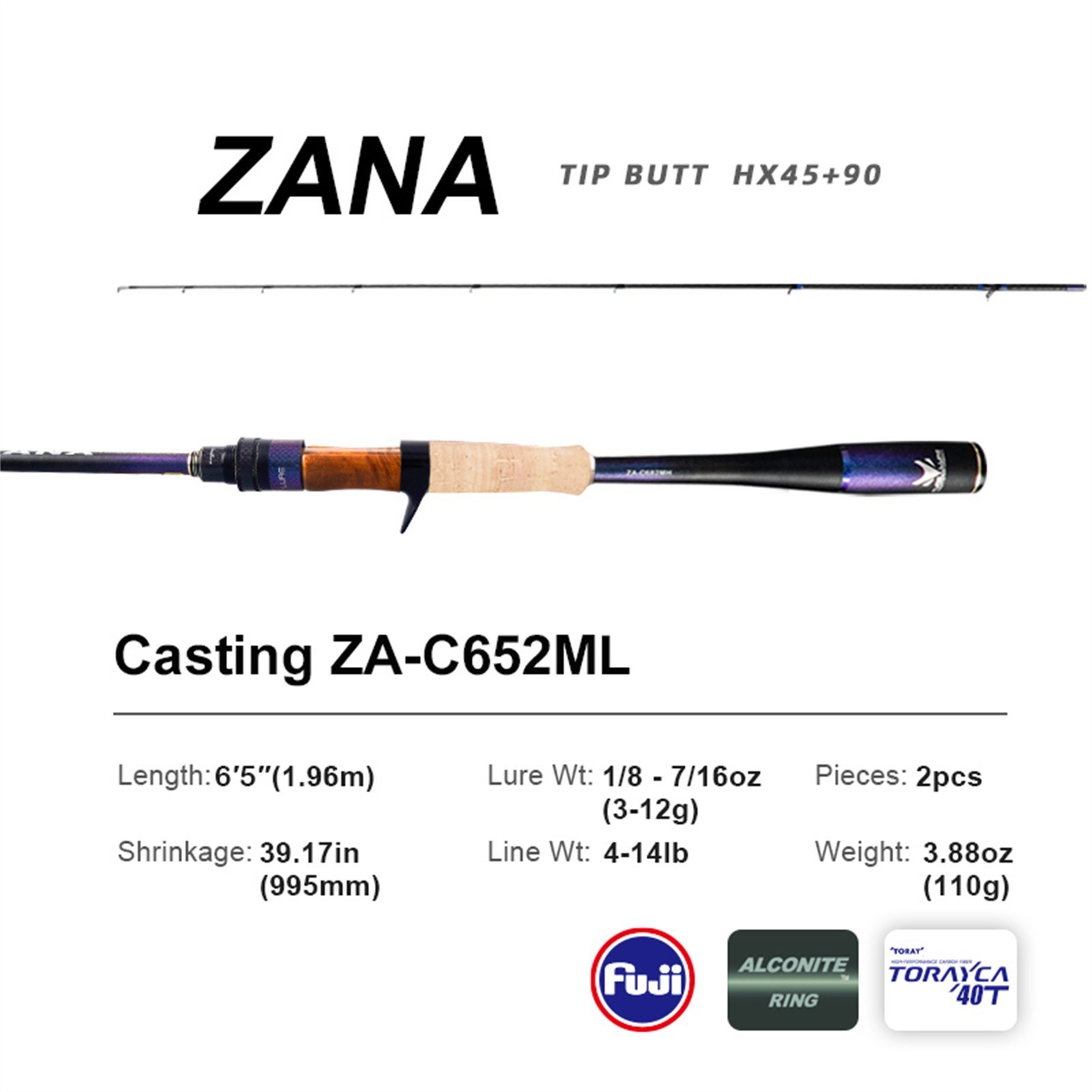 PURELURE ZANA Soft Worm Bait Small Lure Spinning Casting Fishing Rod Lightweight
