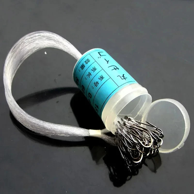 50pcs Barreled Fishing Hooks Sharp Thorns Durable Thread Binding Freshwater Salt