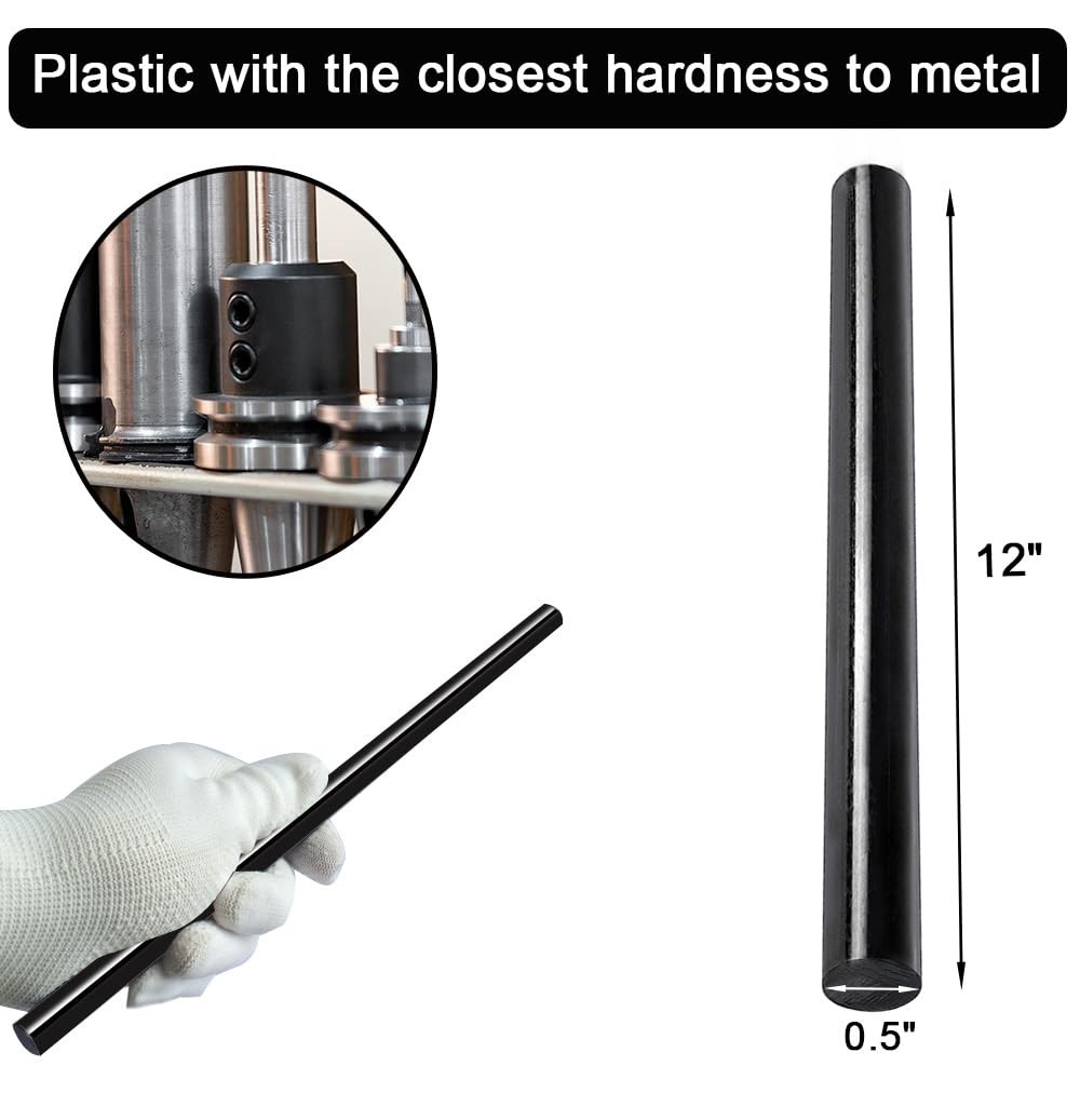4 Pack Round Acetal Copolymer Rods – 1/2 -Inch Diameter and 12-Inch Length Op…