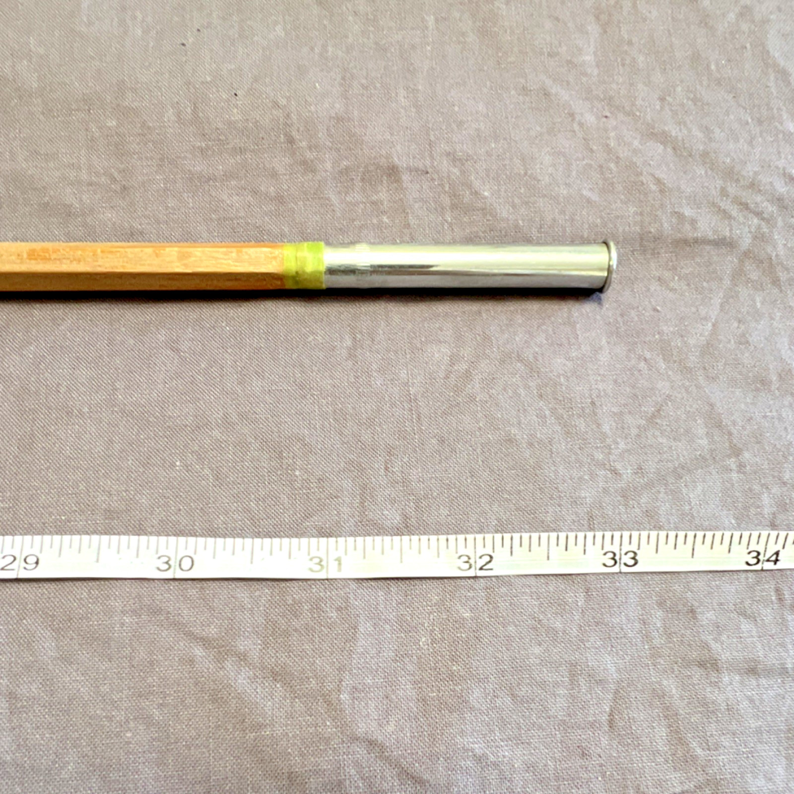 Bamboo Fly Fishing Rod 9ft 3pc Cork Handle Metal Ferrules Vintage