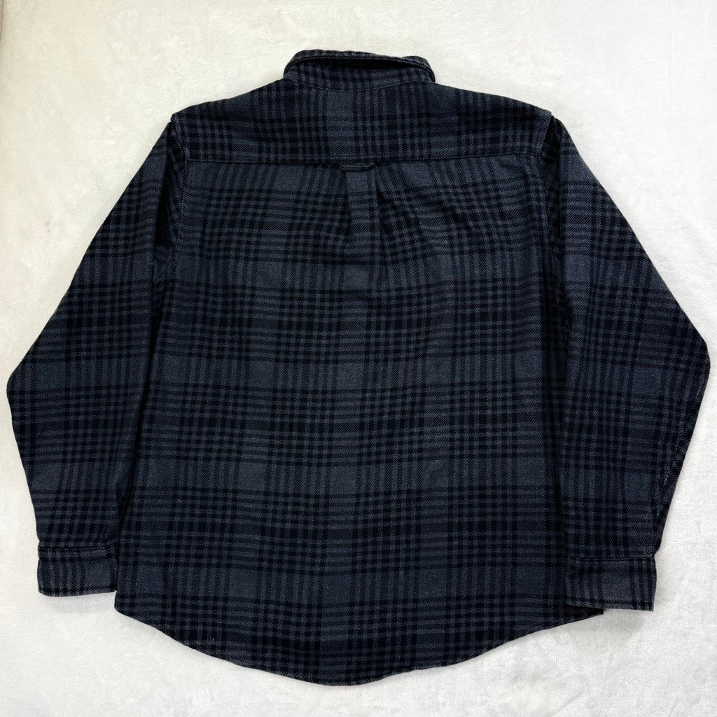 Men’s Orvis Heavyweight Black Gray Plaid Casual Button Down Shirt XL