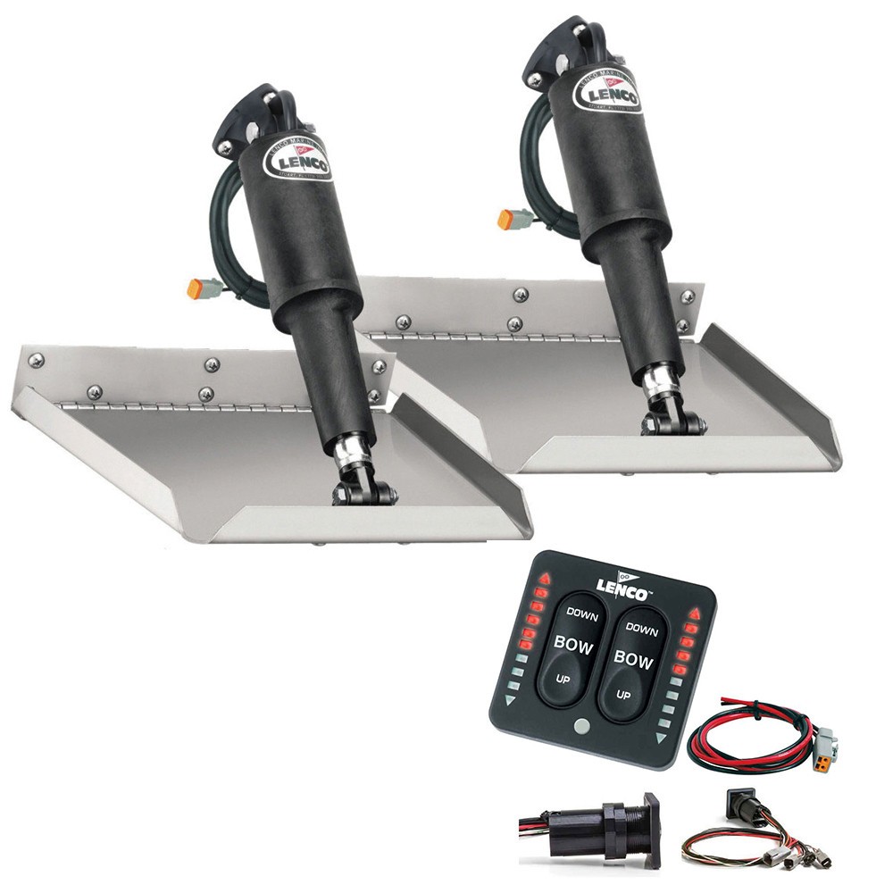 Lenco 12″ x 12″ Edgemount Trim Tab Kit w/LED Indicator Switch Kit 12V [15110-103