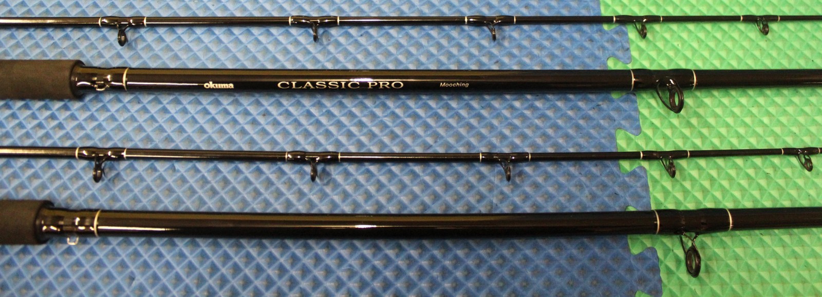 Okuma Classic Pro 9′ 0″ Trolling Rod Mooching CPM-90M-CT Chartreuse Tip 2-Pack!