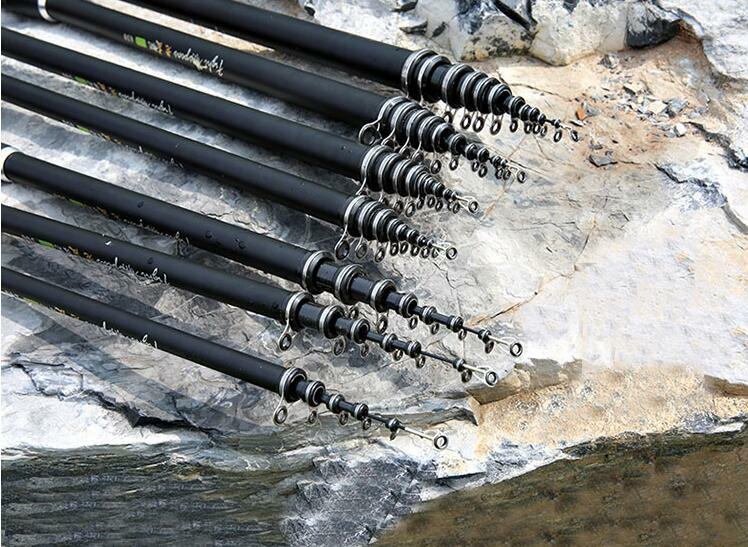 Portable Telescopic Fishing Rods Spinning Rods Carbon Fiber Rods 2.4m-6m Poles