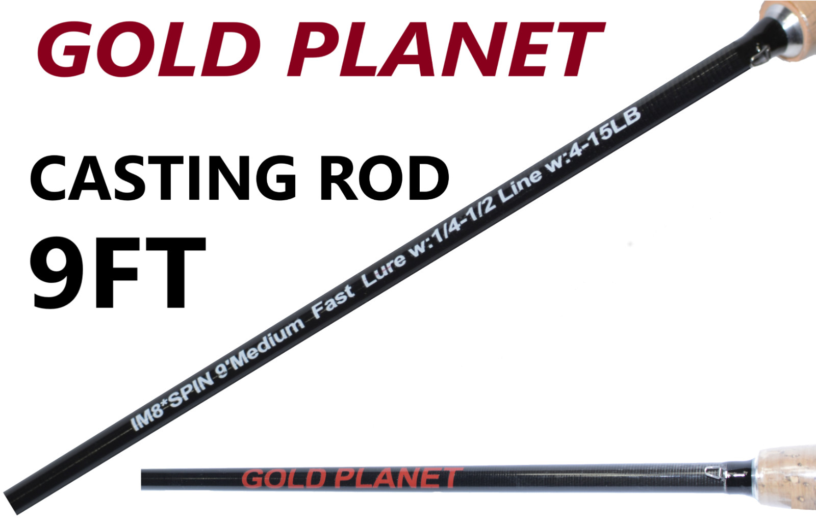 Fishing Pole Spinning Casting Rod Carbon Fiber Portable Medium Fast Lightweight