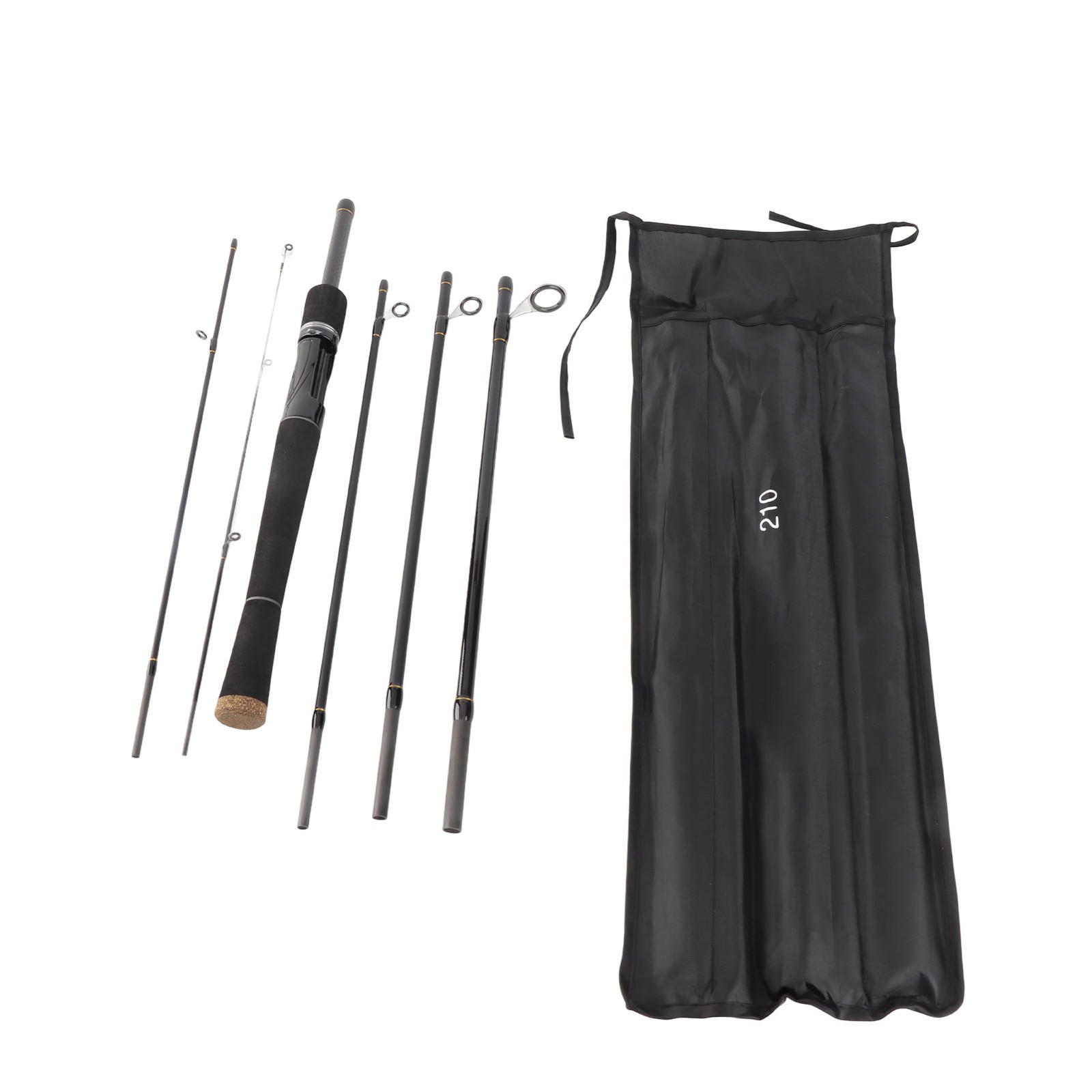 6 Piece Fishing Pole Spinning/Casting Rod Travel Fishing Rod SKGN