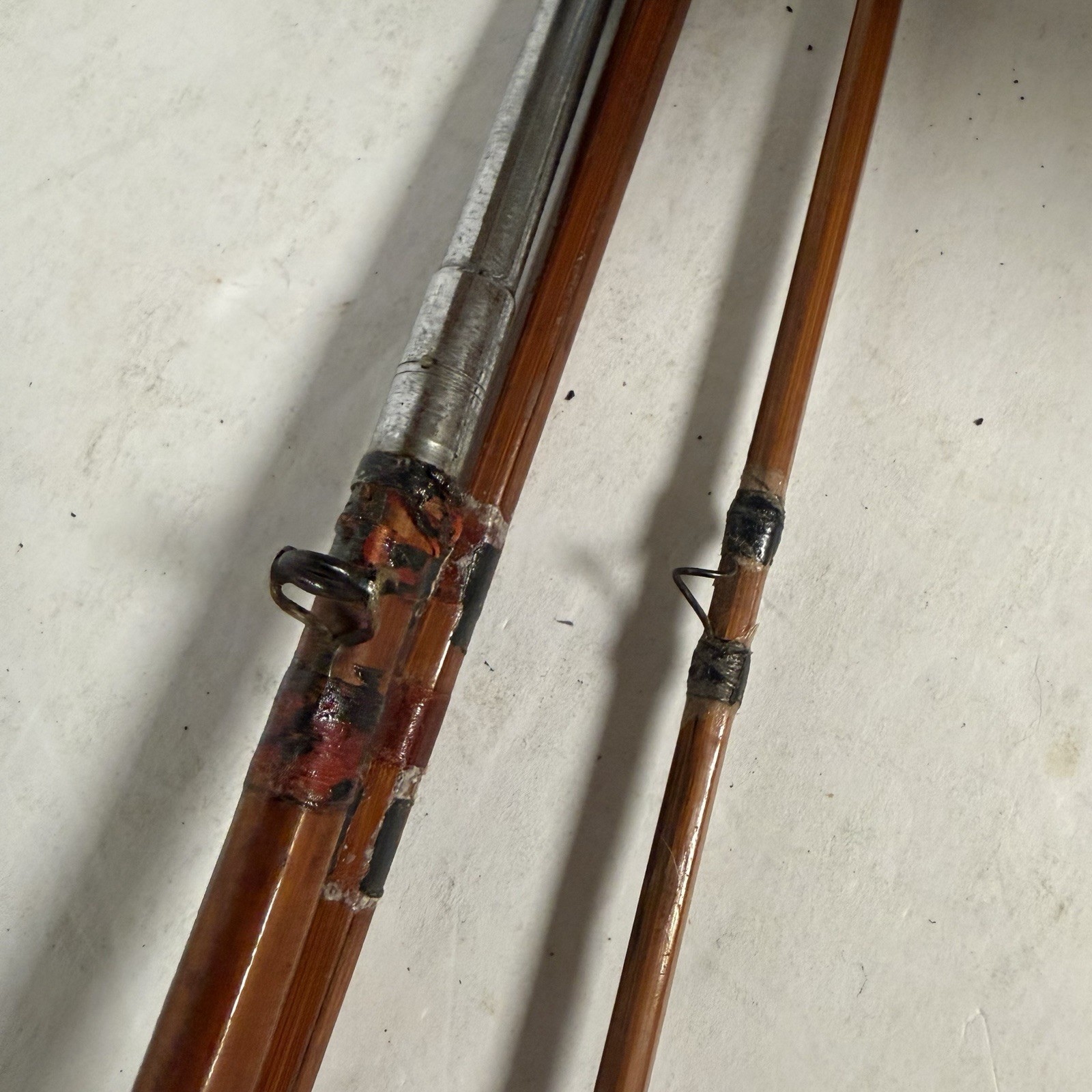Vintage Bamboo Fly Rod W/ Sock & Canvas Bag Trout Rod Montague? South Bend?