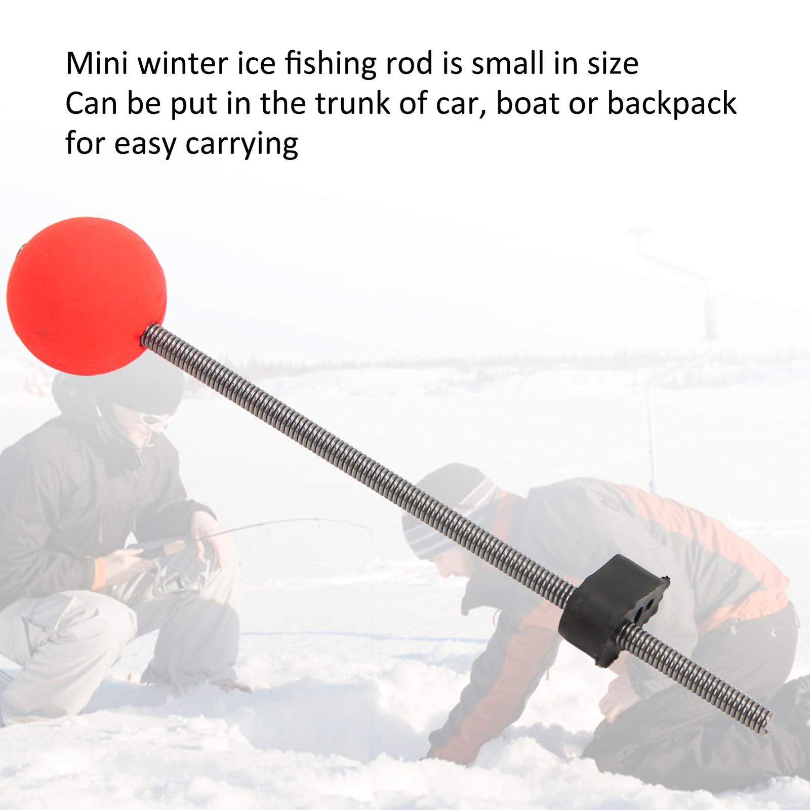 5PCS Mini Winter Ice Fishing Rod Top Tip Portable Outdoor Fishing Rod Red Ball