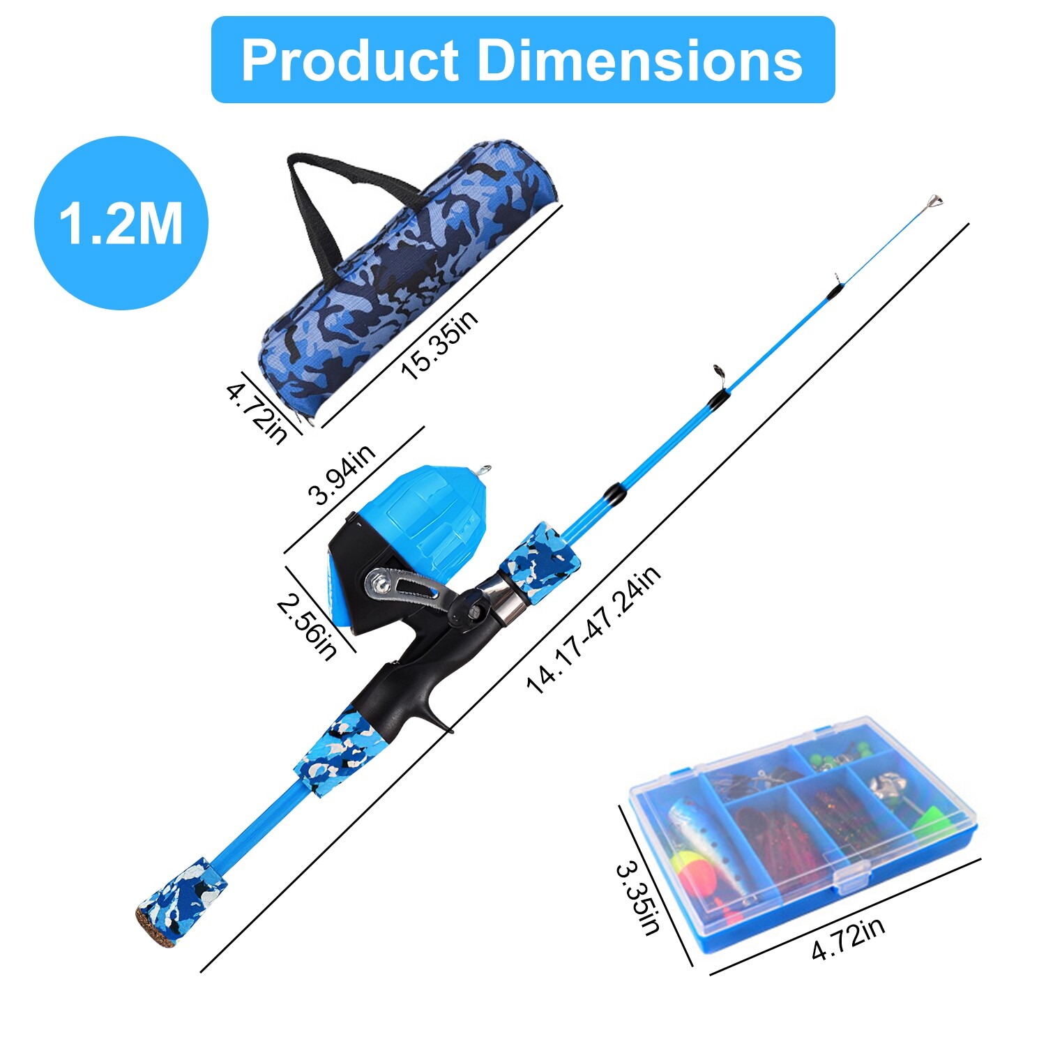 Telescopic Fishing Rod and Reel Combo Full Kit Carbon Fiber Rod Pole W/Line&Bag