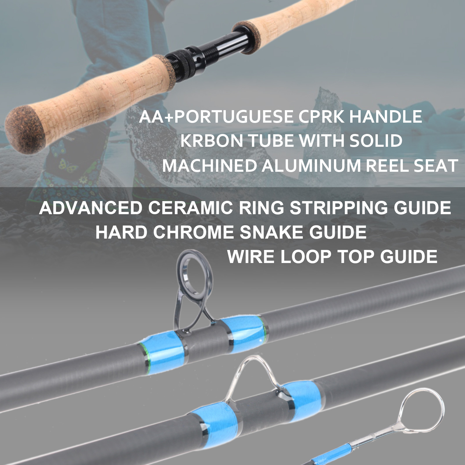 Maxcatch Spey/Switch Fly Rod 6/7/8/9/10WT 4/6Sec Two-handed Fishing Rod W/ Tube