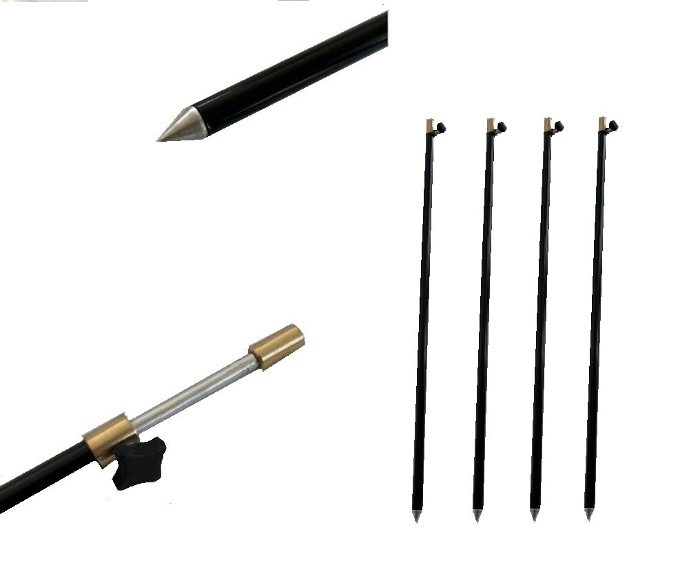 Banksticks x 4 Alloy Standard Thread for Rod Rests Alarm Keepnet Rollers Etc