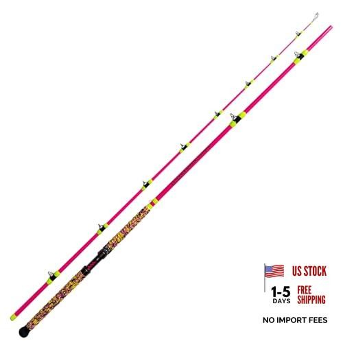 10′ Catfish Casting Rods by Albatross – 2 Piece Glow with Pink – 2 Piece