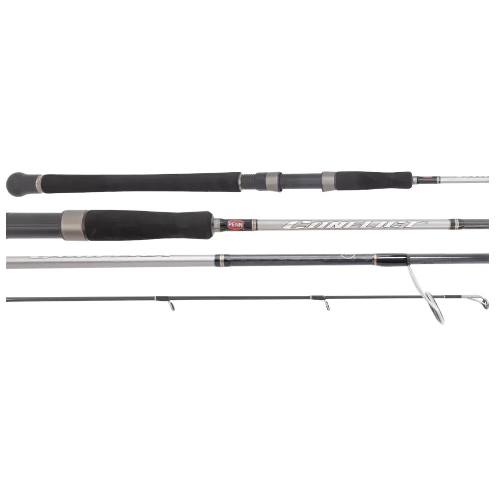 PENN Conflict 722H 7’2″ Spin Rod – 6-10kg, Fuji O Ring Guides, EVA Grip 2 Piece