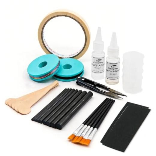 Fishing Rod Repair Kit Complete with Epoxy,10pcs Carbon Fiber A_Complete kit