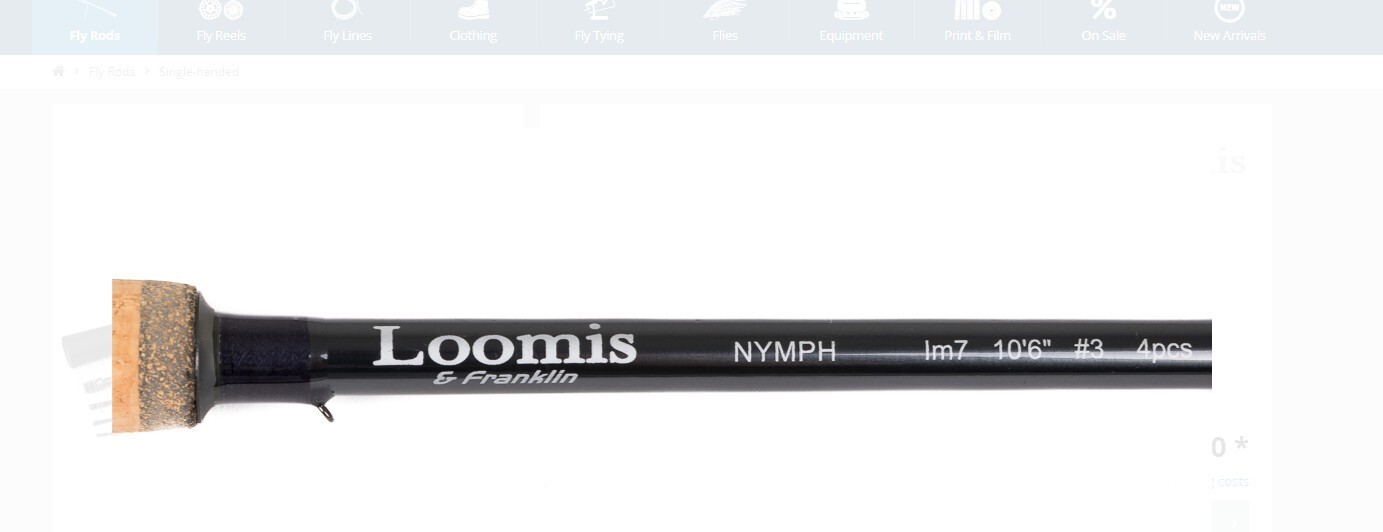 Loomis and Franklin fly rod 3 wt 11 ft for Nymphing with case Brand new 110g wt