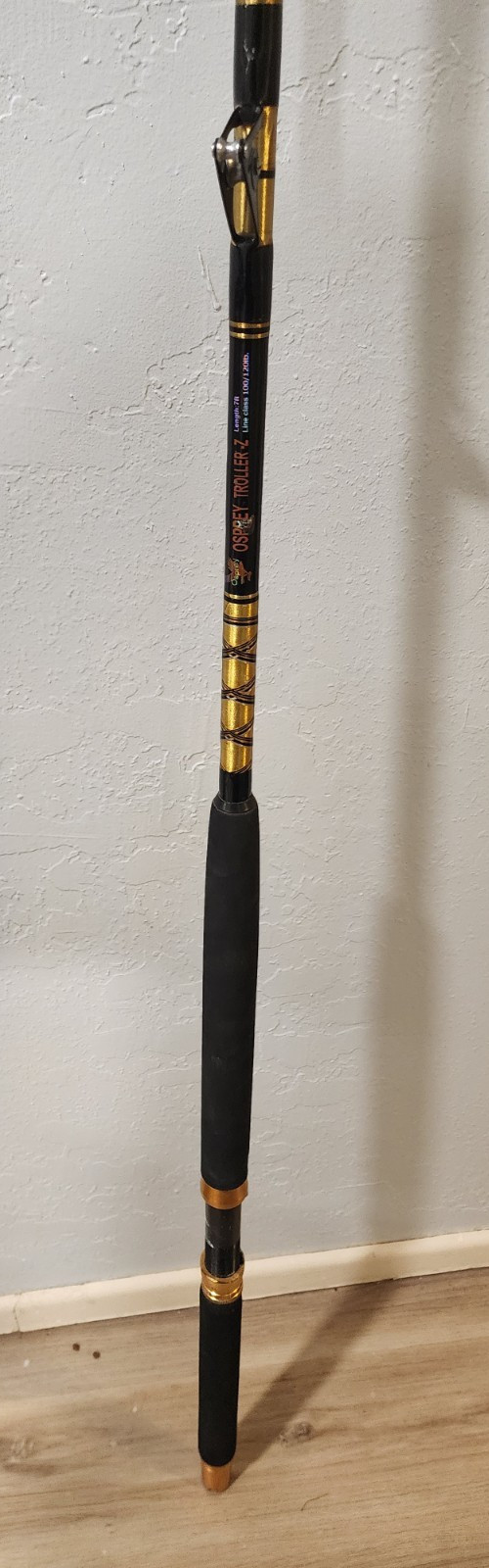 Osprey Troller-Z 7’ Black & Gold Trolling Rod – Big Game Saltwater – USED
