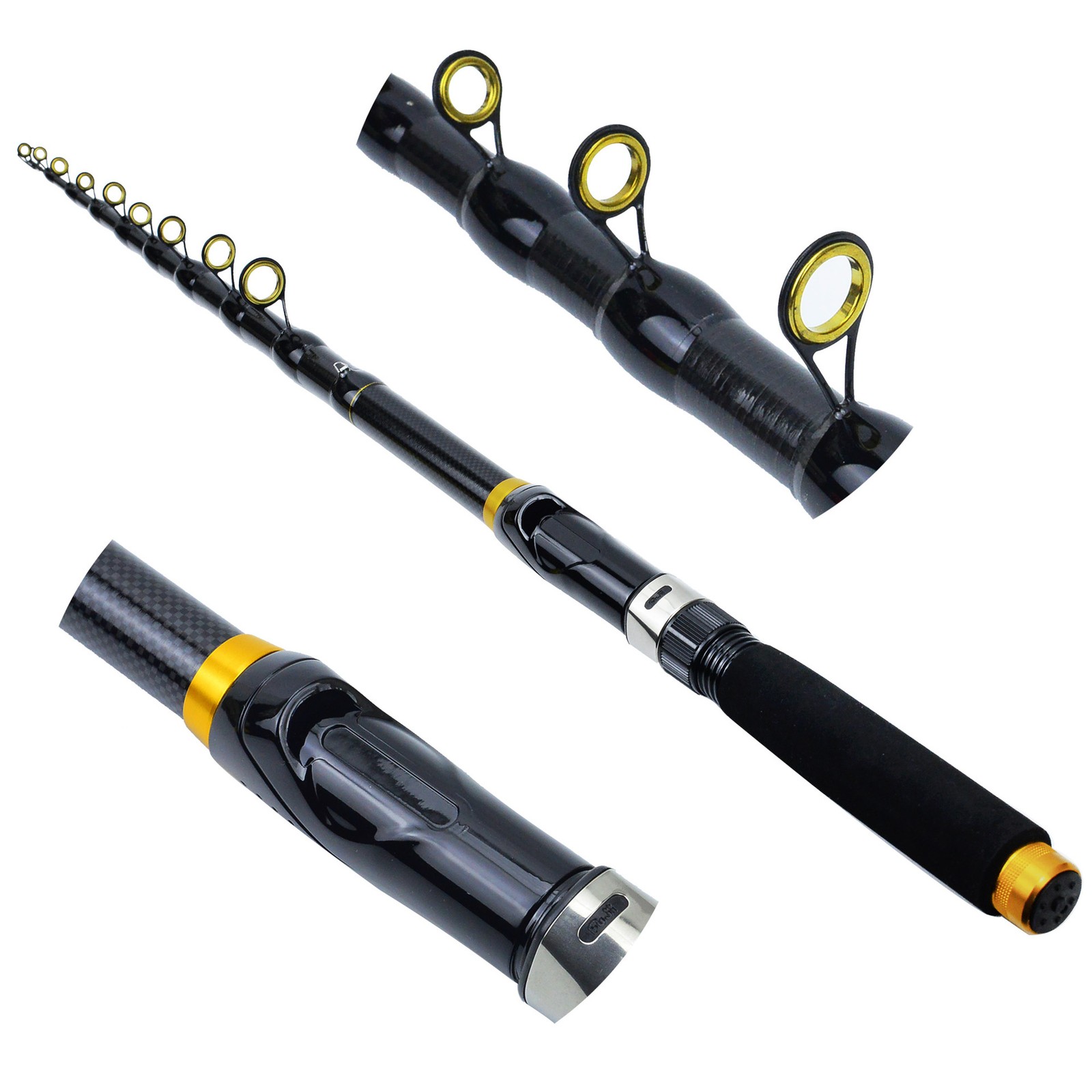 1.8m-3.6m Pocket Portable Carbon Fiber Fishing Rod New Telescopic Fishing Rod