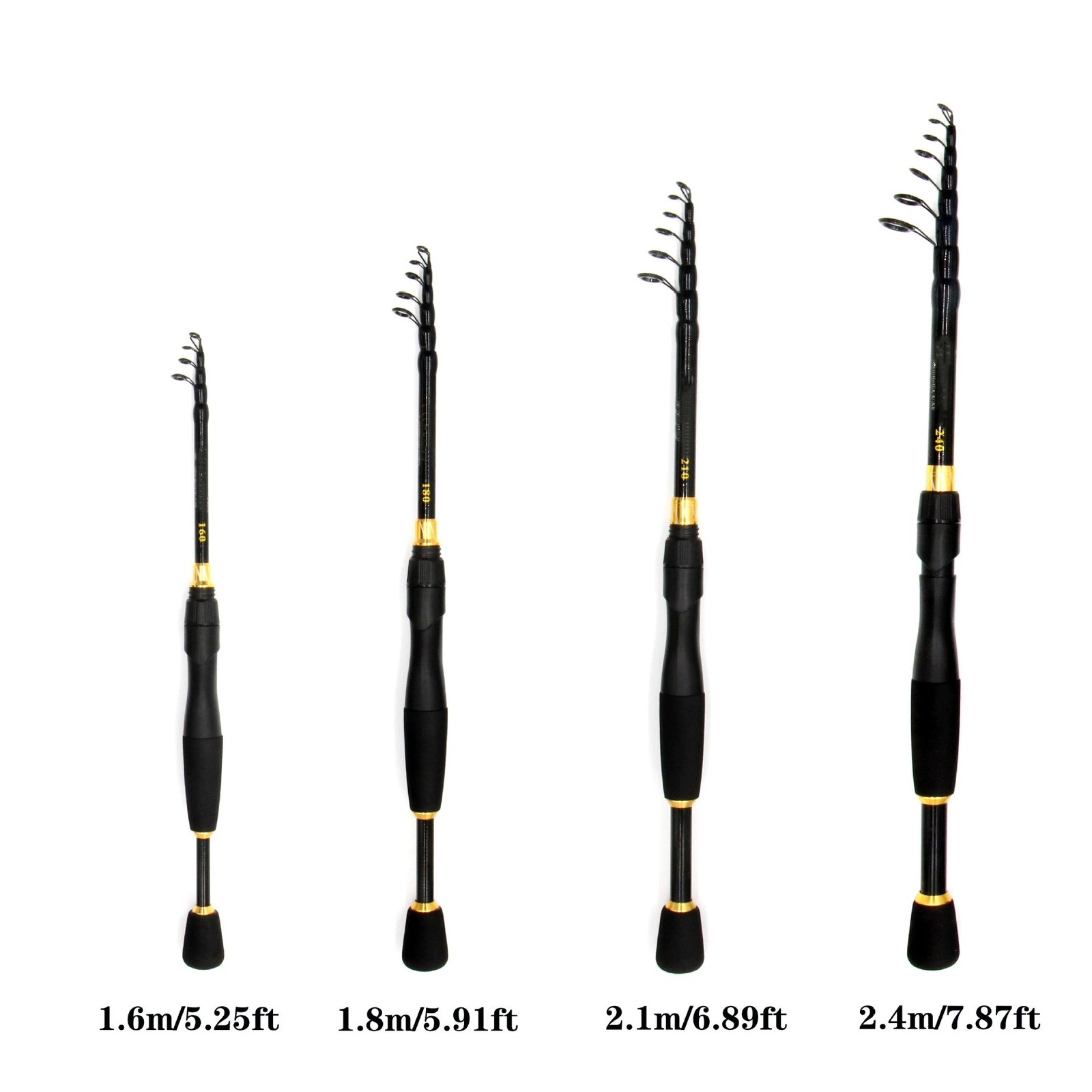 1.6M-2.4M Telescopic Fishing Rod Carbon UltraLight Vibrating type Spinning Rod