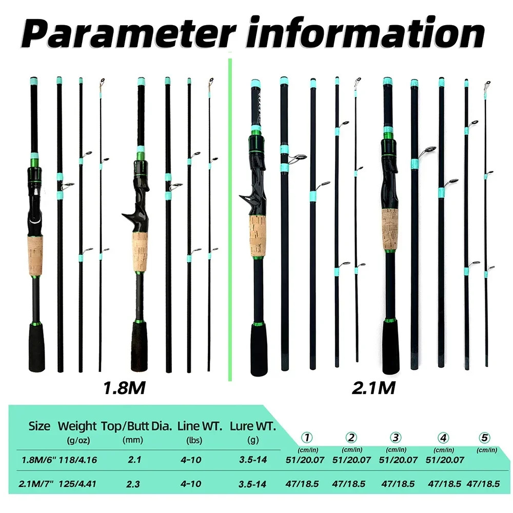 Casting Spinning Lure Fishing Rod Solid ML Tip 1.8/2.1m Ultralight Trout Jigging