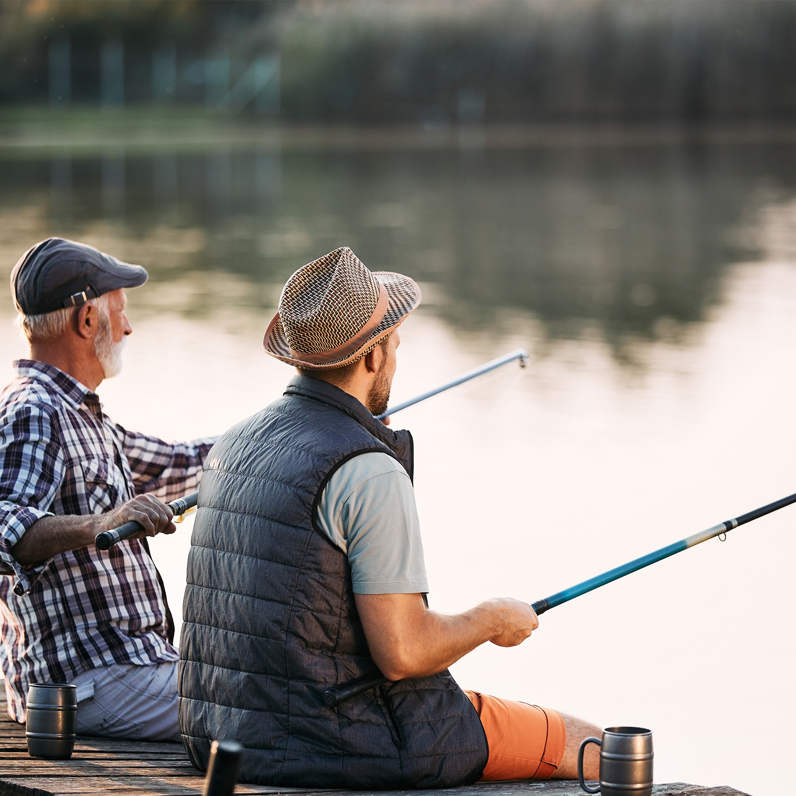 Telescopic Fishing Rod 1.3 M, Fiberglass Fishing Poles, Black & Wood Color