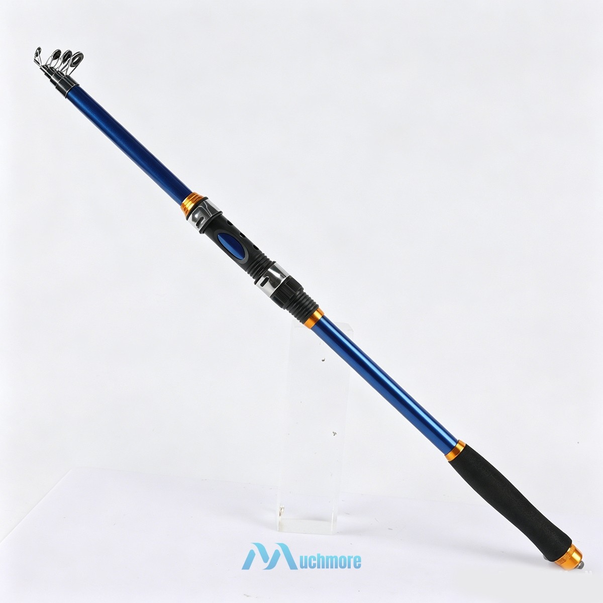 2.1m Heavy Duty Telescopic Fishing Rod Collapsible Fishing Spinning Pole Blue