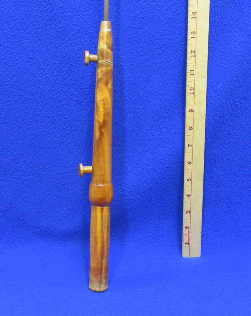 Ice Fishing Rod Fiberglass Handmade Turned Wooden Handle Knobs For Line