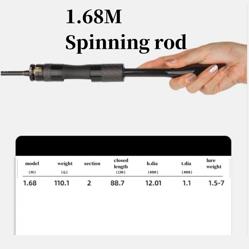 1.68M 1.8M Fishing Rod Spinning Casting Rods Carbon Fiber Rod Lure Fast Rod Carp
