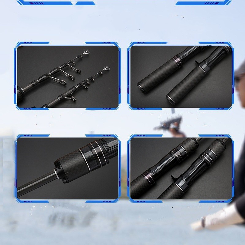 1Pcs Telescopic Straight handle/gun handle Rod Casting Travel Rod Carbon Trout