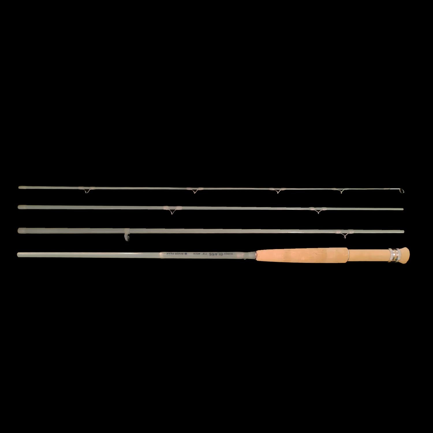 River Peak Super GLASS Fiberglass Fly Fishing Rod Clear 7’6″ #3/4