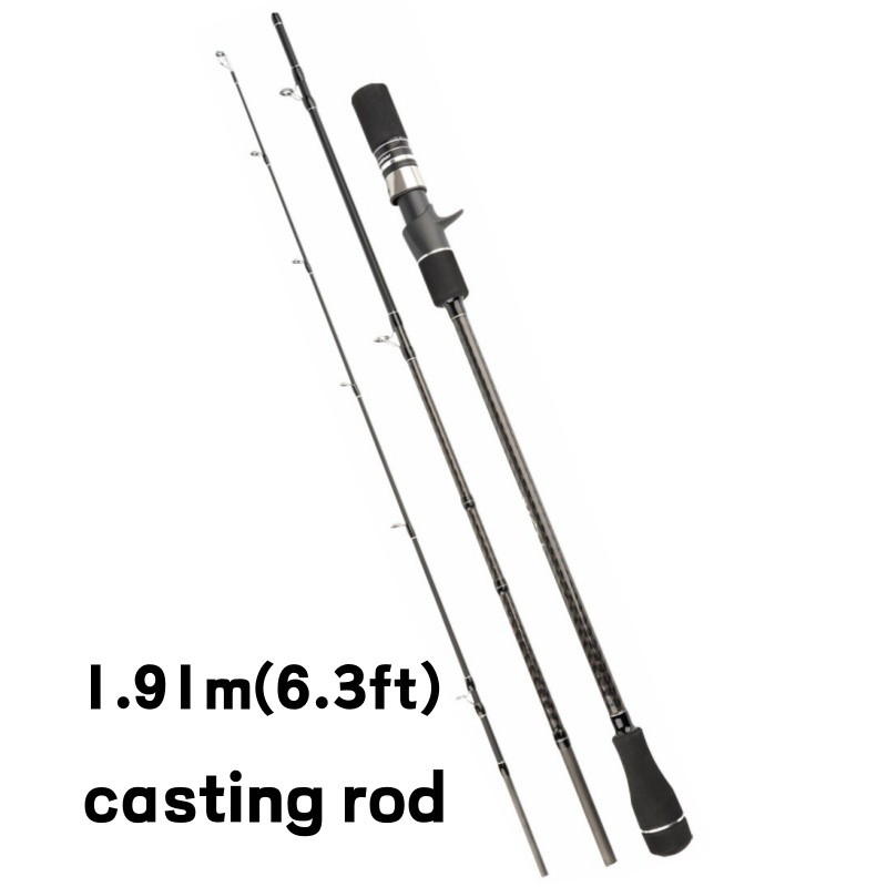 Boat Fishing Rod 3 Section Carbon Portable Travel Slow Jigging Rod Fast Spinning