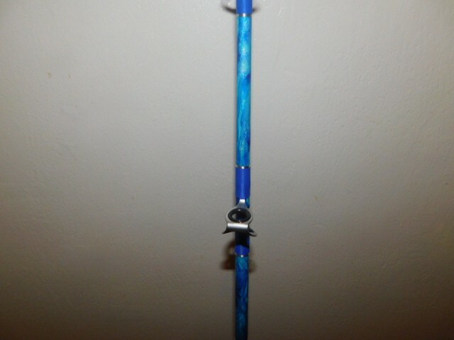 CUSTOM CONVENTIONAL ROD 7′ SEA BLUE PEARL MARBLE 25-50 LB TURBO GUIDES NEW