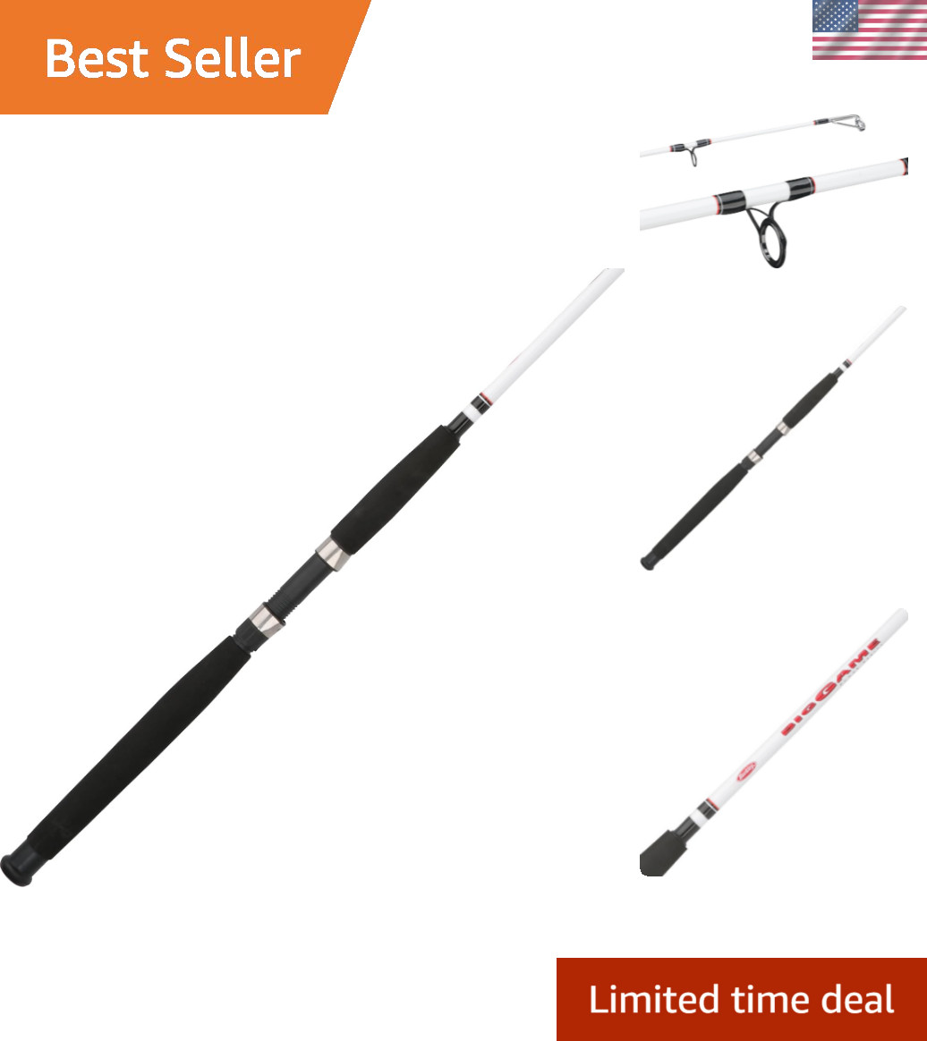8 Ft 2 Piece Fiberglass Spinning Fishing Rod Medium Heavy 12-30Lb
