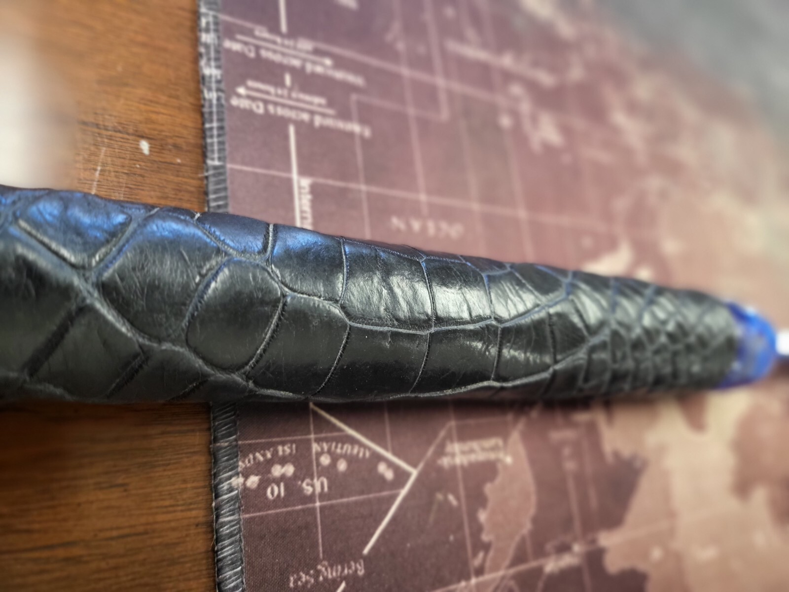 Custom Fishing Rod with Real Alligator Skin Grips and Awesome Paint Job