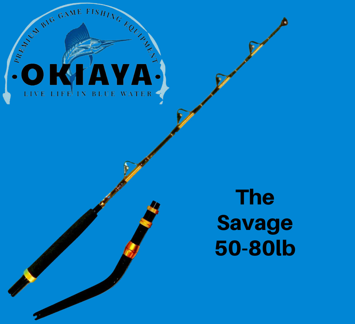 OKIAYA The Savage 50-80lb Bent Butt Saltwater Roller Rod 6ft”