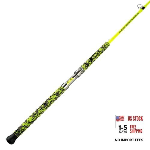 Catfish Fishing Rods, 7’6″ One-Piece Glow with Black Light Albatross Yellow