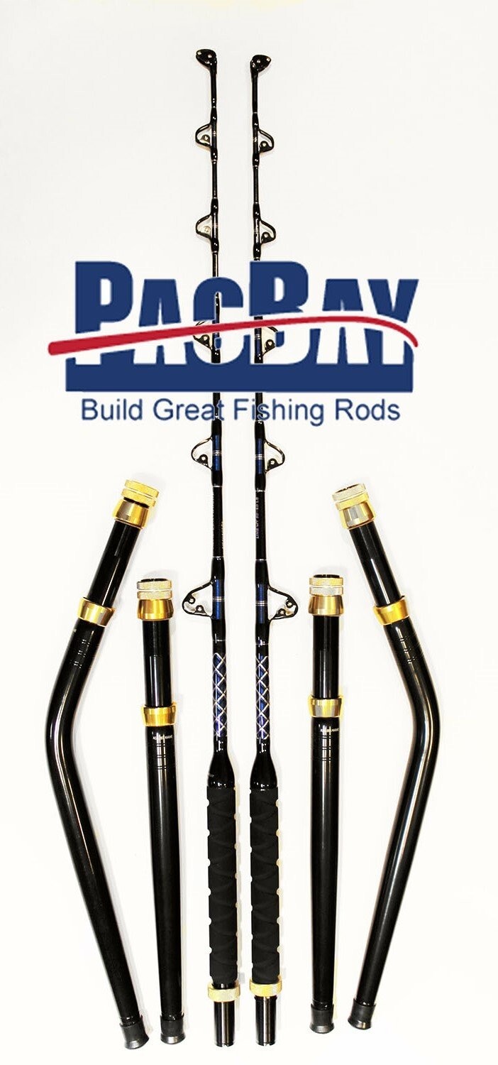 XCALIBER MARINE PAIR OF TROLLING RODS 80-130LB INCLUDES BENT AND STRAIGHT BUTT