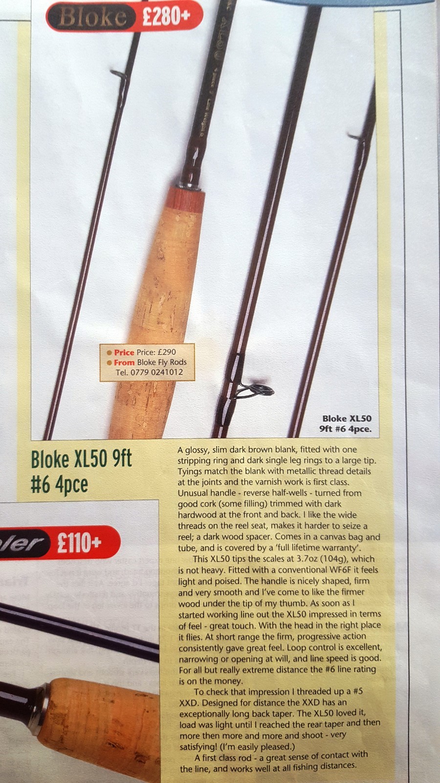 Bloke Fly Rod XL50 9′ 5wt 4-piece…CUSTOM BUILT BY US