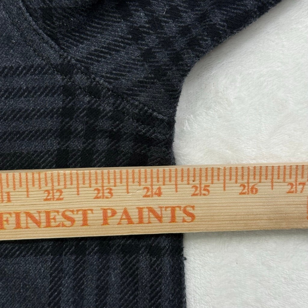 Men’s Orvis Heavyweight Black Gray Plaid Casual Button Down Shirt XL