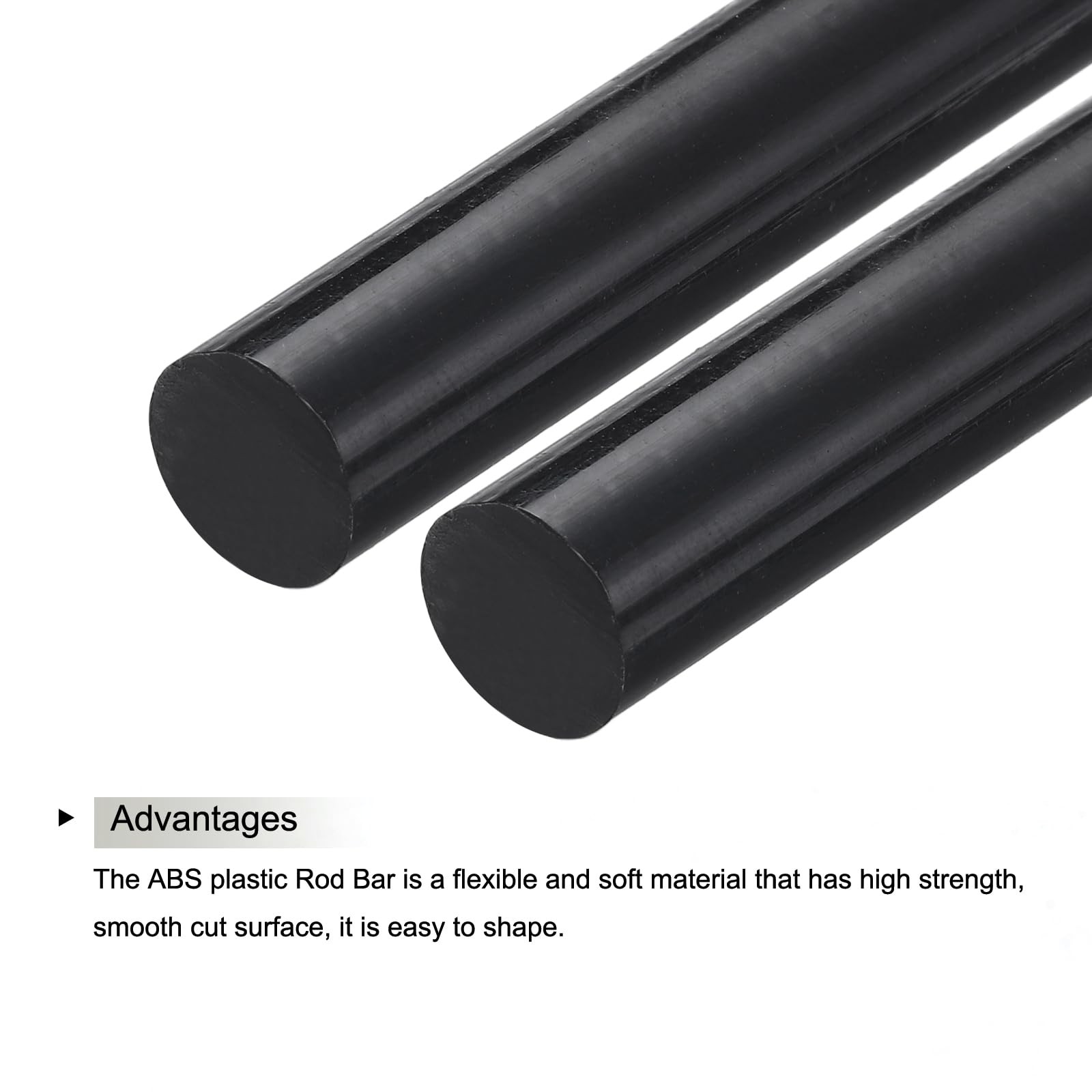 ABS Plastic Rod Round Solid Bar 25 mm x 200 mm Black for DIY Model Material, …
